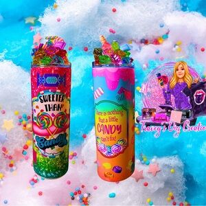 Candy 20 oz Tumbler With removable Magnetic Lid Ice Topper